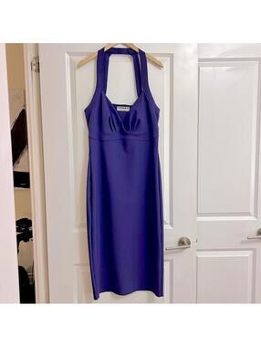 NEW Chiara Boni Halter Style Sheath Dress, purple, size 12 large 48